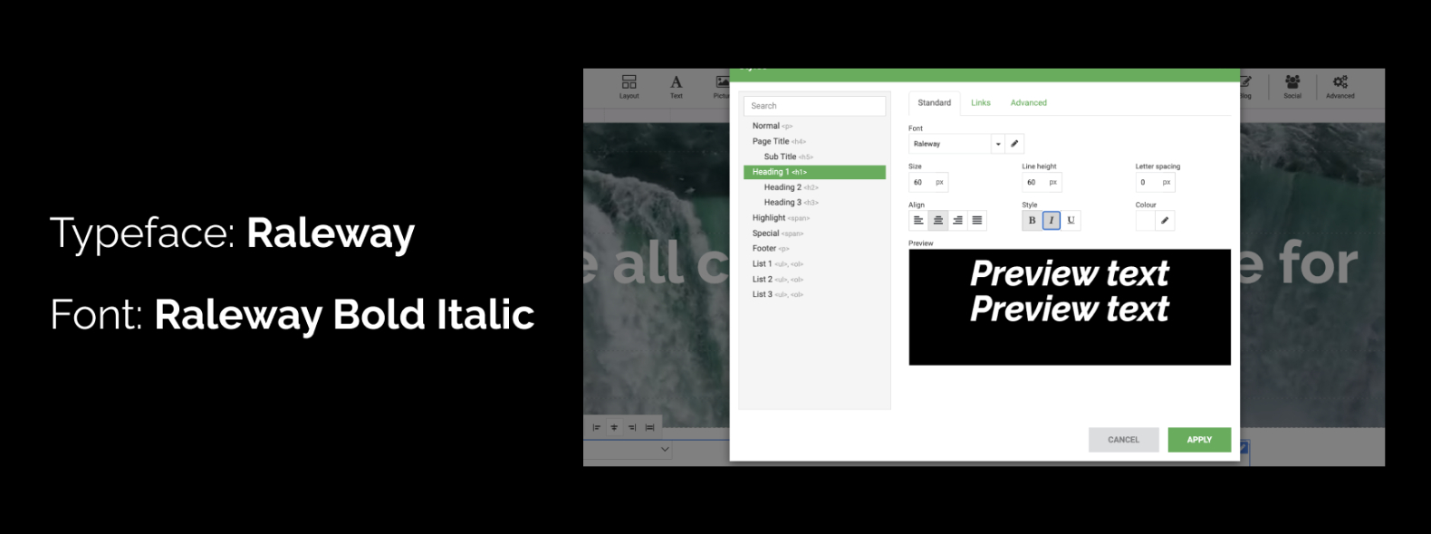 Typeface and Font Example